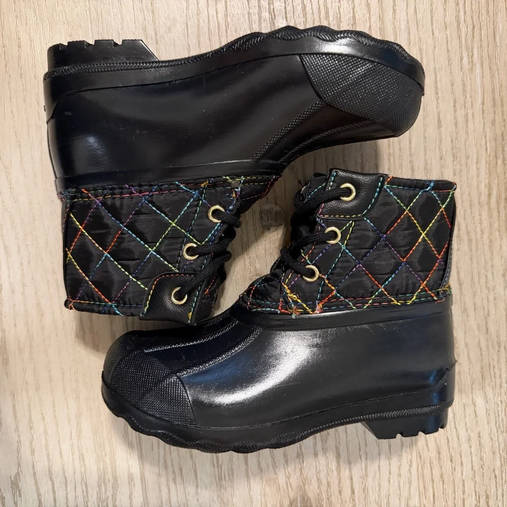Sperry Port Rainbow Youth Girls' Weather Boots size 11